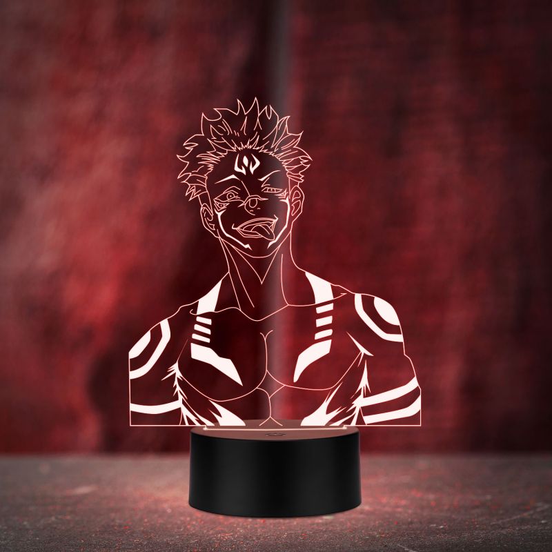 3D Illusion Jujutsu Kaisen Anime Led Night lamp for Bedroom Decor Night lamp 16 Color Changing Light With Remote Gift for Birthday (Wooden Base)